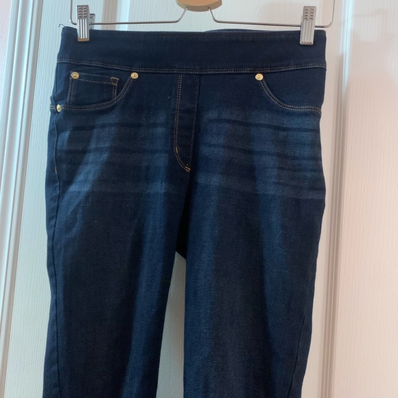 Luxe Denim 4 Way Stretch Dark Blue Denim Size 6-8 - Picture 1 of 5